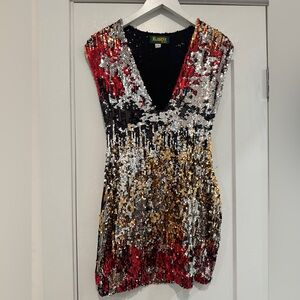 Sequin Mini Dress - Red, Gold, Silver, Black